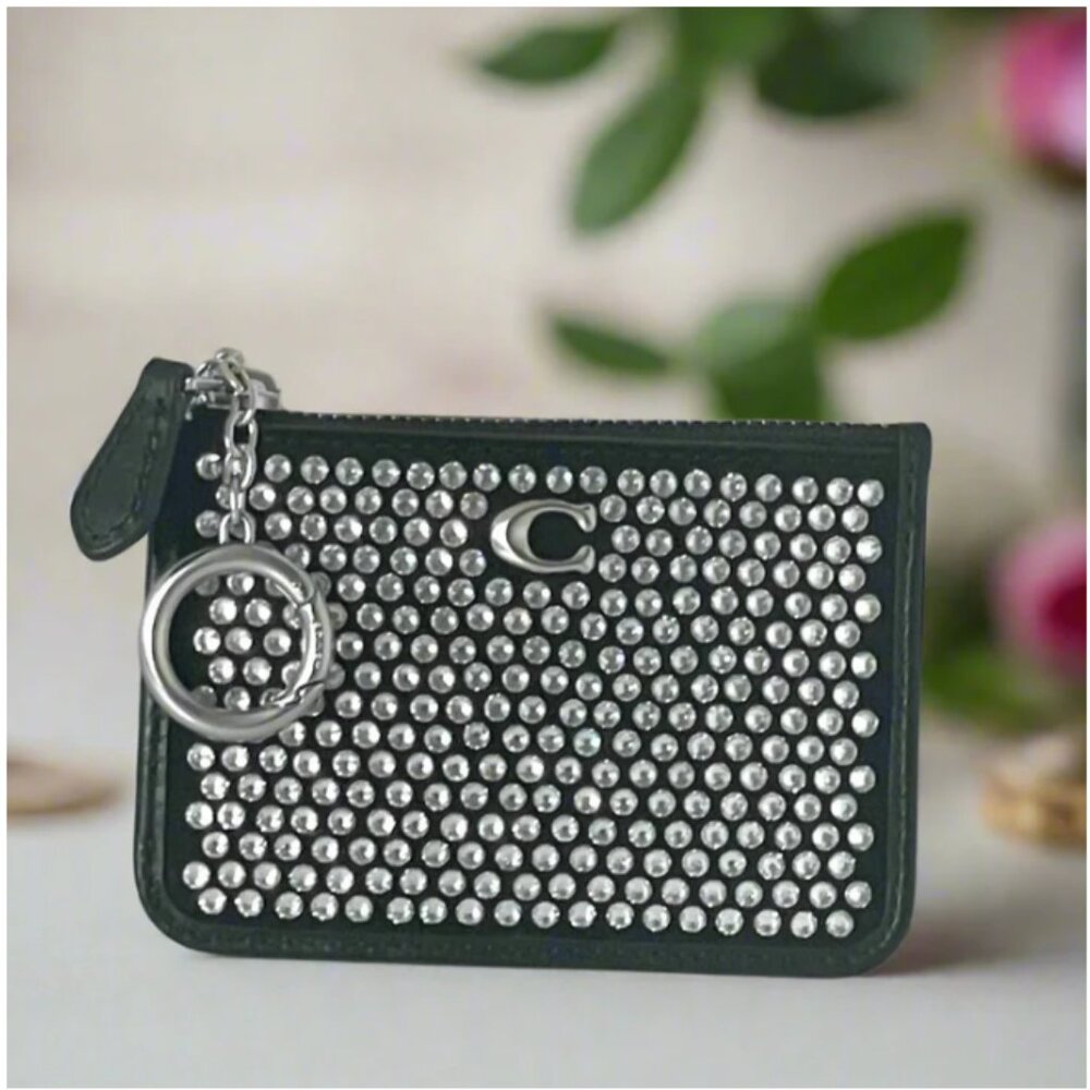 Coach Black and Silver Studded Wallet
